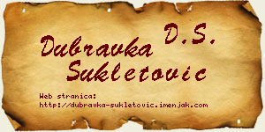 Dubravka Šukletović vizit kartica